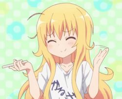 Rule 34 | 1girl, animated, animated gif, anime screenshot, blonde hair, closed eyes, gabriel dropout, gabriel tenma white, long hair, lowres, open mouth, screencap, solo, talking