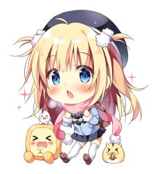 Rule 34 | &gt; &lt;, 1girl, :3, :o, ^ ^, ahoge, backpack, bag, beret, black headwear, black skirt, blonde hair, blue coat, blue eyes, blush, breath, brown footwear, chibi, clenched hands, closed eyes, coat, commentary request, eating, hair bobbles, hair ornament, hamster, hat, long hair, long sleeves, looking at viewer, miniskirt, original, pan (mimi), pink scarf, pom pom (clothes), scarf, seed, shoes, simple background, skirt, sparkle, sunflower seed, ten-chan (pan (mimi)), thighhighs, two side up, white background, white thighhighs, winter clothes