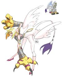 Rule 34 | 1girl, absurdres, armor, claws, digimon, digimon (creature), female focus, highres, nefertimon, solo, tail, wings