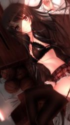Rule 34 | artist request, basketball, black hair, breasts, brown eyes, cleavage, lingerie, midriff, navel, school uniform, smile, source request, tagme, thighhighs, unbuttoned, underwear