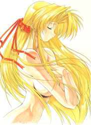 Rule 34 | 1girl, asuka keisuke, blonde hair, breasts, large breasts, lunar wing, nude, shirufana, solo