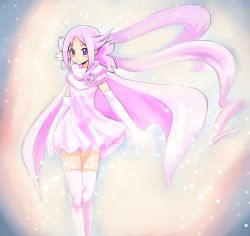 Rule 34 | 10s, cape, dress, elbow gloves, gloves, heart, heartcatch precure!, highres, k@non, long hair, mugen silhouette, pink hair, precure, purple eyes, sparkle, thighhighs, twintails, very long hair