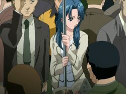 anime_screenshot blue_eyes blue_hair iijima_hiroya itazura itazura_the_animation sayaka_(itazura)