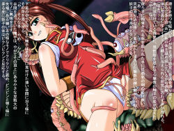 Rule 34 | 1990s (style), brown hair, china dress, chinese clothes, dress, long hair, mamono hunter youko, mano youko, panties, rape, retro artstyle, spread legs, tentacle sex, tentacles, translation request, underwear, very long hair