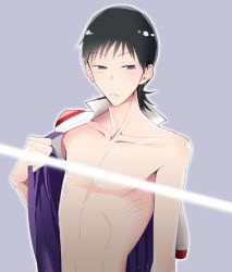 Rule 34 | 1boy, black hair, looking at viewer, male focus, solo, undressing, yowamushi pedal
