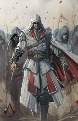 Rule 34 | 1boy, army, assassin&#039;s creed: brotherhood, assassin&#039;s creed (series), assassin&#039;s creed ii, belt, blade, boots, cape, concealed weapon, ezio auditore da firenze, hood, kill them with your awesome, longai, manly, solo focus, strap, vambraces, weapon