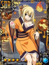 Rule 34 | blonde hair, breasts, cleavage, fairy tail, halloween, highres, large breasts, lucy heartfilia