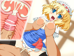 Rule 34 | ahegao, alice margatroid, blonde hair, blush, grabbing another&#039;s breast, breasts, censored, cum, cum in pussy, fat, fat man, grabbing, highres, large breasts, mugen panda, penis, tagme, touhou