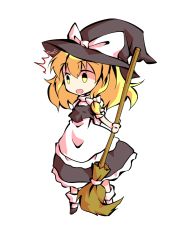 Rule 34 | 1girl, apron, black eyes, black footwear, blonde hair, bow, broom, chibi, dairi, dress, frills, full body, grey dress, grey hat, hair between eyes, hair bow, hat, hat bow, kirisame marisa, looking to the side, medium hair, open mouth, puffy short sleeves, puffy sleeves, shaded face, shirt, shoes, short sleeves, simple background, socks, solo, standing, tachi-e, touhou, transparent background, white apron, white background, white bow, white shirt, white sleeves, white socks, witch hat, yellow eyes