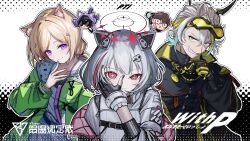 Rule 34 | 1st generation (hololive), absurdres, aki rosenthal, aki rosenthal (gaming casual), animal ears, apex legends, azarasi haru, black gloves, black jacket, bob cut, cat ears, crosshair, dtto., eyewear on head, gloves, green jacket, green nails, grey hair, hair ornament, halo, highres, hololive, indie virtual youtuber, jacket, low twintails, multicolored hair, multicolored nails, official alternate costume, official alternate hairstyle, open clothes, open jacket, overalls, pale skin, parted bangs, pink nails, purple eyes, red eyes, red hair, red halo, reject (esports), sharp teeth, shirt, short hair, skull hair ornament, skull ornament, smile, star-shaped pupils, star (symbol), streaked hair, symbol-shaped pupils, teeth, tinted eyewear, twintails, utai meika, veemusic, virtual youtuber, white hair, white shirt, yellow-tinted eyewear, yellow eyes