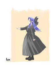 Rule 34 | 00s, blue hair, len (tsukihime), melty blood, pointy ears, red eyes, solo, tsukihime, type-moon