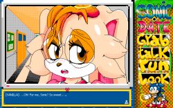 Rule 34 | animated, animated gif, furry, glasses, lecerf, looking at another, pc-98 (computer), pc-98 (style), pixel art, school, sonic (series), sonic the hedgehog, vanilla the rabbit, video game, visual novel