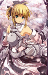 Rule 34 | 1girl, armor, armored dress, artoria pendragon (fate), bad id, bad pixiv id, blonde hair, blue eyes, capcom, detached sleeves, dress, fate/stay night, fate/unlimited codes, fate (series), nuriko-kun, ponytail, saber (fate), saber lily, solo