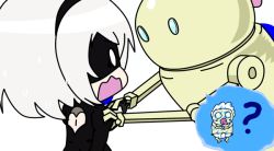 Rule 34 | 1girl, 2b (nier:automata), animated, animated gif, black background, black blindfold, black hair, blindfold, chibi, d:, darkwin17, fast animated gif, hairband, nier:automata, nier (series), open mouth, self-upload, short hair, solo