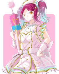 Rule 34 | 1girl, a lovely nurse (love live!), alternate hairstyle, aqua ribbon, artist name, artist request, bare shoulders, blush, breasts, brown eyes, center frills, checkered clothes, checkered skirt, cross-laced clothes, cross-laced dress, crown print, detached collar, dress, earrings, female focus, frilled dress, frilled shirt collar, frills, hair between eyes, hair ornament, hand on own hip, hat, heart, heart (symbol), heart earrings, heart hair ornament, highres, holding, holding syringe, jewelry, long hair, looking at viewer, love live!, love live! school idol festival, love live! school idol festival all stars, love live! sunshine!!, medium breasts, miniskirt, neck ribbon, nurse, nurse cap, orange eyes, parted lips, pill, pill earrings, pink background, pink dress, pink skirt, plaid, plaid dress, plaid skirt, pleated, pleated dress, pleated skirt, red hair, ribbon, ryo (suwaryo1009), sakurauchi riko, skirt, smile, solo, star (symbol), star hair ornament, syringe, white detached collar, white dress, white wrist cuffs, wings, wrist cuffs, x hair ornament, yellow eyes