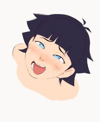 1girl ahegao black_hair blue_eyes boruto:_naruto_next_generations highres looking_up naruto_(series) okymir tongue tongue_out uzumaki_himawari