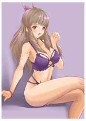 Rule 34 | 1girl, bikini, blush, breasts, brown hair, cleavage, fire emblem, fire emblem awakening, highres, long hair, looking at viewer, medium breasts, nintendo, open mouth, sitting, solo, sumia (fire emblem), swimsuit