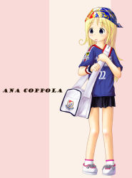 Rule 34 | 1girl, ana coppola, bag, blonde hair, child, head scarf, ichigo mashimaro, shoulder bag, solo, translated, tsubasa (abchipika)