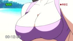 Rule 34 | 1girl, animated, animated gif, bikini, breasts, close-up, hyakka ryouran samurai after, hyakka ryouran samurai girls, nipples, recording, solo, swimsuit, tokugawa sen, topless