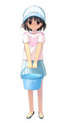 Rule 34 | 00s, baseball cap, bucket, bucket of water, clannad, fujishiro touma, hat, highres, sandals, solo, standing