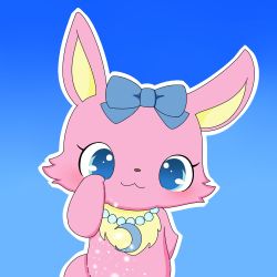 Rule 34 | artist request, blue eyes, rabbit, character request, furry, highres, jewelpet, jewelpet (series), ribbon, smile