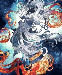 black_sclera claws closed_mouth colored_sclera commentary_request creatures_(company) fire game_freak gen_5_pokemon highres kanna_(kan419_k) legendary_pokemon nintendo no_humans pokemon pokemon_(creature) reshiram solo white_fur