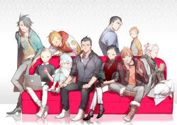 Rule 34 | 6+boys, casual, chromedome, computer, couch, cyclonus, denim, drift (transformers), drinking, formal, gloves, hat, hood, hoodie, jacket, japanese clothes, jeans, laptop, male focus, multiple boys, open clothes, open jacket, pants, perceptor (transformers), personification, rewind (transformers), riptide (transformers), rodimus, rung (transformers), sharp teeth, shishio (shishio5431), tailgate (transformers), teeth, transformers, ultra magnus