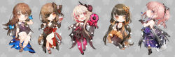 Rule 34 | 5girls, :d, black dress, black gloves, black hair, blue butterfly, blue eyes, blunt bangs, blush, bow, brown hair, bug, butterfly, butterfly hair ornament, character request, chibi, closed mouth, commentary request, cup, dress, drinking glass, elbow gloves, eyelashes, fingerless gloves, flower, girls&#039; frontline, gloves, hair bow, hair flower, hair ornament, hand up, holding, holding cup, insect, long hair, m16a1 (blazer of the trail) (girls&#039; frontline), m4 sopmod ii (devourer of the feast) (girls&#039; frontline), m4a1 (suspender of time) (girls&#039; frontline), multicolored hair, multiple girls, official alternate costume, open mouth, orange eyes, outstretched arms, pantyhose, pink hair, pink legwear, red eyes, ro635 (enforcer of the law) (girls&#039; frontline), smile, st ar-15 (prisoner of the dream) (girls&#039; frontline), star (symbol), streaked hair, white hair, wine glass, zuizi