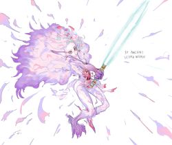 Rule 34 | 1girl, alternate form, amano yoshitaka (style), final fantasy, final fantasy vi, glowing, glowing sword, glowing weapon, highres, holding, holding sword, holding weapon, long hair, oju (ouka), square enix, sword, tina branford, trance terra branford, ultima weapon, weapon