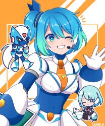 Rule 34 | 1boy, 2girls, absurdres, brother and sister, highres, ico (megaman x dive), laineh9, mega man (series), mega man x (series), mega man x dive, multiple girls, rico (mega man), siblings, sisters, via (mega man)