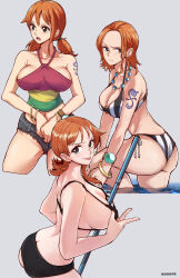 Rule 34 | 1girl, aosora2823, breasts, highres, large breasts, nami (one piece), one piece, orange hair, solo