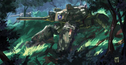 Rule 34 | 2014, cannon, dated, flag, forest, grass, kare huang, kidou keisatsu patlabor, machinery, mecha, military, military vehicle, motor vehicle, nature, no humans, original, radio antenna, realistic, republic of china flag, robot, roundel, science fiction, signature, taiwan, tank, tree, turret, walker (robot)