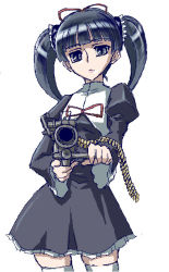 Rule 34 | 00s, 1girl, aiming, aiming at viewer, ammunition belt, coyote ragtime show, gun, holding, holding gun, holding weapon, machine gun, march, march (coyote ragtime show), nururyun, solo, thighhighs, weapon