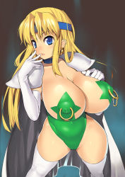 Rule 34 | 1990s (style), 1girl, areola piercing, bad id, bad pixiv id, blonde hair, blue eyes, breasts, cameltoe, cape, carabiner, celes chere, choker, cleavage, covered erect nipples, earrings, elbow gloves, final fantasy, final fantasy vi, gloves, headband, hip focus, huge breasts, jewelry, lactation, lactation through clothes, large breasts, legs, leotard, long hair, nagase haruhito, nipple piercing, nipple rings, nipples, pasties, piercing, piercing through clothes, puffy nipples, retro artstyle, shoulder pads, solo, star (symbol), star pasties, thighhighs, thighs, topless, white gloves, white thighhighs, wide hips