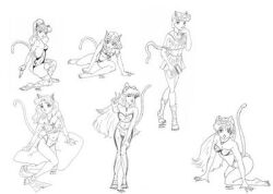 6+girls animal_ears cat_ears cat_girl cat_tail hand_drawn multiple_girls tail