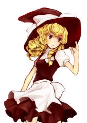 Rule 34 | 1girl, apron, bad id, bad pixiv id, blonde hair, faux traditional media, female focus, hat, highres, kirisame marisa, solo, speed painting, tamagawa, touhou, witch, witch hat