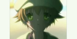 Rule 34 | 00s, 1boy, animated, animated gif, cabbie hat, clannad, green eyes, hat, lowres, male focus, pillarboxed, sad, screencap, shima katsuki, solo, tears