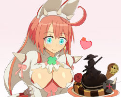 Rule 34 | 1girl, ahoge, animal ears, aqua eyes, arc system works, baika, breasts, bridal veil, cameo, chocolate, cleavage, clover, dress, elphelt valentine, four-leaf clover, guilty gear, guilty gear xrd, heart, johnny (guilty gear), large breasts, licking lips, pink hair, rabbit ears, ribbon, shiny skin, short hair, solo, spikes, tongue, tongue out, valentine, veil