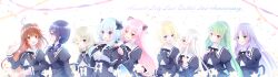 Rule 34 | 6+girls, :d, :o, absurdres, ahoge, amano soraha, anniversary, aqua eyes, arm around waist, arm at side, arms behind back, assault lily, banshouya ena, black bow, black ribbon, black skirt, blonde hair, blue eyes, blue hair, blush, bow, bow hairband, braid, breasts, brown eyes, brown hair, buttons, center frills, closed mouth, commentary, copyright name, corset, cropped jacket, detached sleeves, egawa kusumi, endou araya, eye contact, falling petals, fang, flower, frilled shirt, frilled shirt collar, frilled sleeves, frills, green hair, grey hair, hair between eyes, hair bow, hair flower, hair ornament, hair ribbon, hair tie, hairband, hairclip, hairpods, hand on another&#039;s waist, hand on own chest, hand up, hands on another&#039;s shoulders, hands up, heart, heart ahoge, high-waist skirt, highres, holding hands, interlocked fingers, jewelry, juliet sleeves, kanabako misora, large breasts, leaning to the side, light particles, lily (flower), long hair, long sleeves, looking at another, looking away, looking to the side, low ponytail, low twintails, medium breasts, mizuha (dreamchild 0504), mori tatsuki, multiple girls, neck ribbon, one side up, open mouth, orange flower, parted lips, petals, pink eyes, pink flower, pink hair, pink ribbon, ponytail, profile, puffy sleeves, purple eyes, purple flower, purple hair, red eyes, ribbon, ring, school uniform, shirt, short sleeves, side-by-side, sidelocks, skirt, sleeves past wrists, smile, standing, streamers, takasuga tsukushi, tanaka ichi, tress ribbon, twin braids, twintails, underbust, upper body, v, very long hair, w arms, watanabe akane, white bow, white flower, white hairband, white ribbon, white shirt, yellow eyes, yurigaoka girls academy school uniform