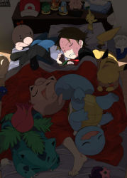 Rule 34 | agemono, barefoot, bed, bulbasaur, cat, creatures (company), crossover, feet, game freak, gen 1 pokemon, ivysaur, jigglypuff, mother (game), doseisan, nintendo, pikachu, pikmin (series), pokemon, pokemon (creature), red (pokemon), sleeping, squirtle, stuffed toy, too many, too many cats, toy