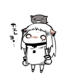 Rule 34 | 10s, 1girl, abyssal ship, colored skin, dress, horns, kantai collection, kona sleipnir, long hair, looking at viewer, mittens, northern ocean princess, sketch, solo, tears, translated, white dress, white hair, white skin