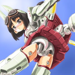 Rule 34 | 10s, 1girl, animal ears, asuka (busou shinki), bad id, bad pixiv id, black hair, blush, busou shinki, dd (ijigendd), doll joints, embarrassed, from below, goggles, goggles on head, japanese clothes, joints, looking at viewer, mecha musume, screw, short hair, sketch, solo, upskirt