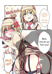Rule 34 | 1girl, absurdres, ago maguro, anger vein, ass, bent over, blonde hair, blue eyes, blush, comic, cum, cum in pussy, english text, highres, hololive, hololive english, looking back, no panties, penis, profanity, virtual youtuber, watson amelia
