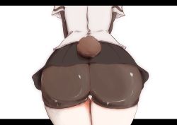 Rule 34 | 1girl, absurdres, ass, ass focus, bear tail, bike shorts, brown bear (kemono friends), commentary request, cowboy shot, facing away, from behind, highres, hiroi butani, impossible clothes, impossible shorts, kemono friends, layered sleeves, letterboxed, long sleeves, microskirt, shirt, short over long sleeves, short sleeves, shorts, shorts under skirt, skin tight, skindentation, skirt, solo, tail, thigh gap