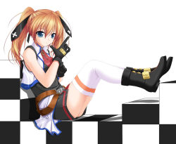 Rule 34 | 00s, amicis, boots, gloves, lyrical nanoha, mahou shoujo lyrical nanoha, mahou shoujo lyrical nanoha strikers, orange hair, solo, teana lanster, thighhighs, twintails