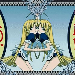 Rule 34 | 10s, 1girl, ahoge, animated, animated gif, apron, asia argento, blonde hair, blue eyes, bouncing, bouncing breasts, breasts, dancing, high school dxd, long hair, lowres, mirrored, nearly naked apron, panties, screencap, solo, symmetry, underwear, very long hair
