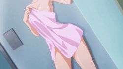 Rule 34 | 10s, 1girl, animated, animated gif, arm up, back, breasts, cleavage, collarbone, female focus, happy, holding, holding towel, large breasts, long hair, long legs, looking at viewer, naked towel, nude, open mouth, ponytail, rakudai kishi no cavalry, red eyes, red hair, screencap, smile, solo, standing, stella vermillion, talking, thick thighs, thighs, towel