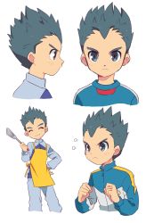 Rule 34 | apron, blue hair, child, inazuma eleven, inazuma eleven (series), male focus, short hair, utsunomiya toramaru