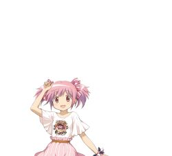 Rule 34 | 1girl, :d, arm at side, arm up, blush, bow, character print, coco ichibanya, dot nose, hair bow, kaname madoka, looking at viewer, magia record: mahou shoujo madoka magica gaiden, mahou shoujo madoka magica, official art, open mouth, pink bow, pink hair, pink skirt, print shirt, scrunchie, shirt, short hair, short sleeves, simple background, skirt, smile, solo, striped bow, striped clothes, striped skirt, swept bangs, t-shirt, transparent background, twintails, upper body, vertical-striped clothes, vertical-striped skirt, white shirt, wrist scrunchie