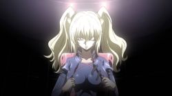 Rule 34 | 1girl, animated, animated gif, blonde hair, breasts, code geass, code geass: boukoku no akito, dressing, closed eyes, female focus, large breasts, leila malcal, long hair, solo, twintails